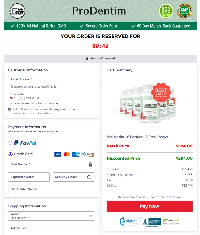 ProDentim Order Form