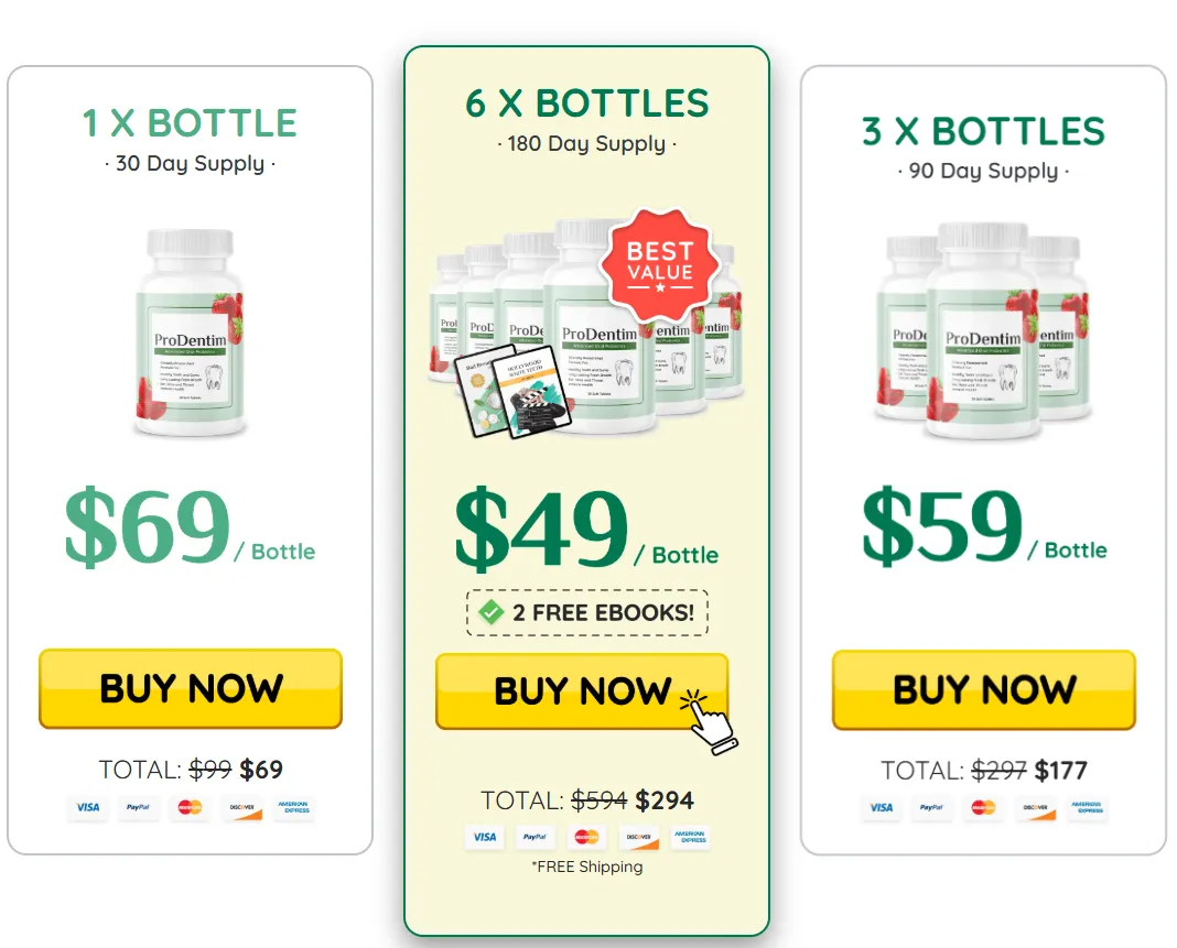ProDentim Pricing Table